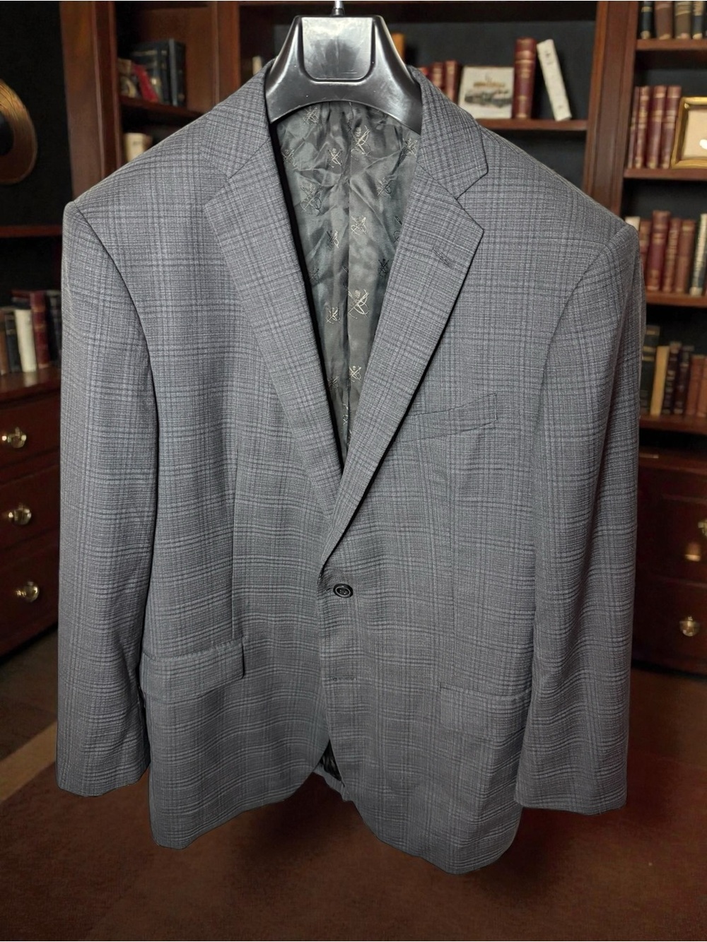 John Varvatos Gray Plaid Sport Coat